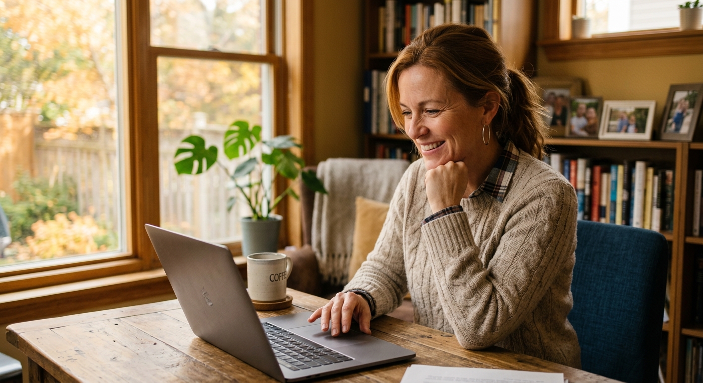Canadian couple reviewing RRSP and TFSA retirement paperwork at their kitchen table