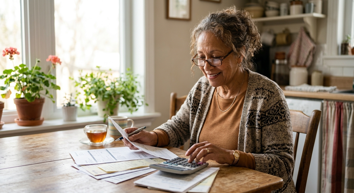 Canadian renters reviewing tenant insurance documents at their apartment kitchen counter