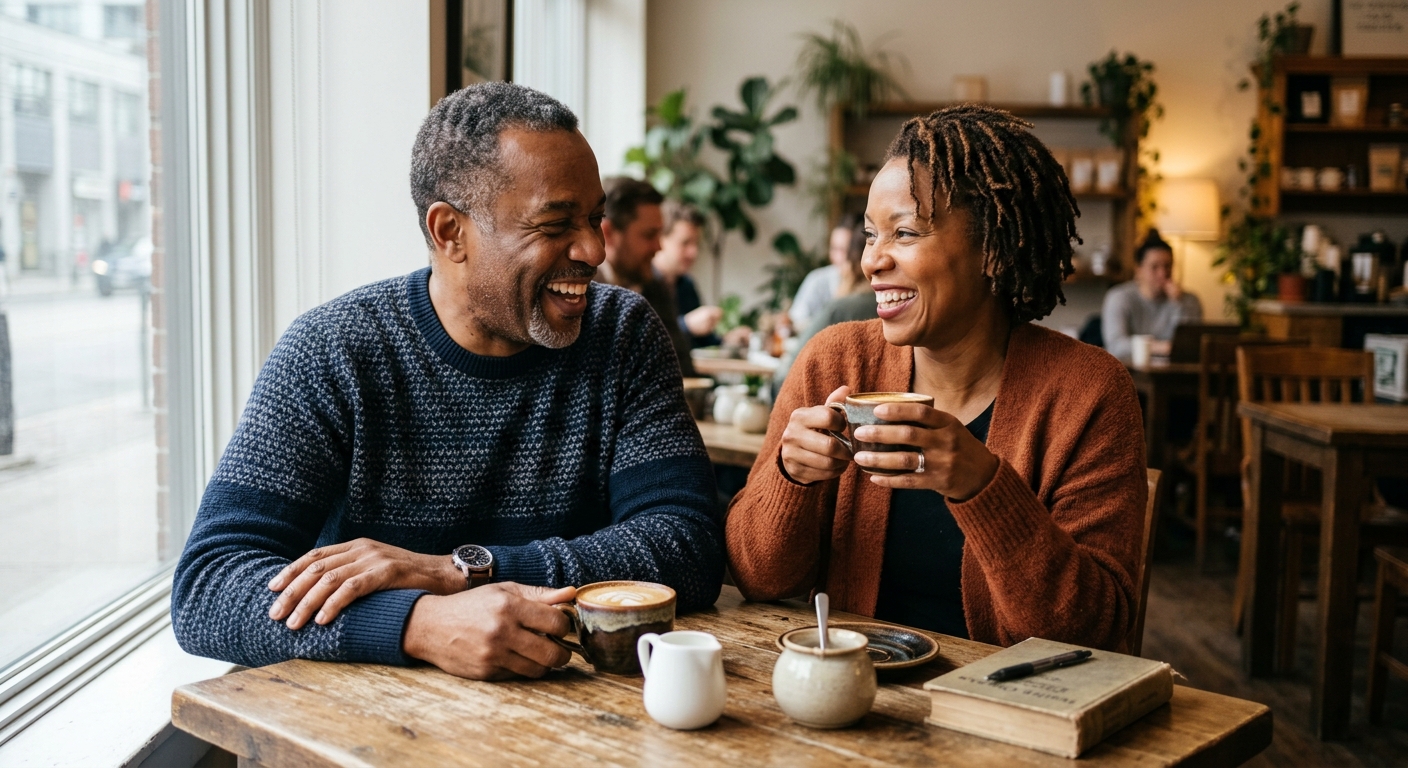 Canadian couple reviewing CPP retirement paperwork at their kitchen table